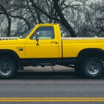 yellow pickup truck